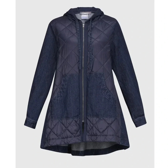 Alembika Ether Misto Hooded Zip Jacket Denim - Picture 1 of 9